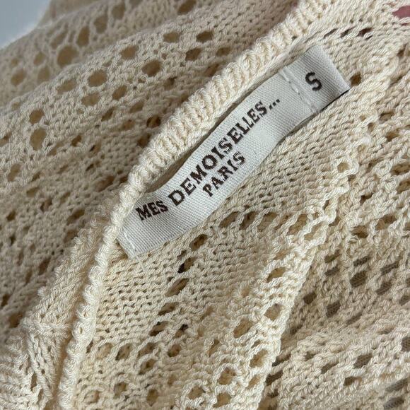 Mes Demoiselles Paris Bonnie Cream Crochet Knit Top - Picture 7 of 9